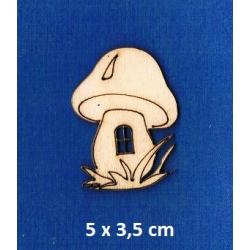 SKLEJKA #3mm Grzyb 5x3,5cm  grzybek z okienkiem / seria zwierzątka leśne / 1655